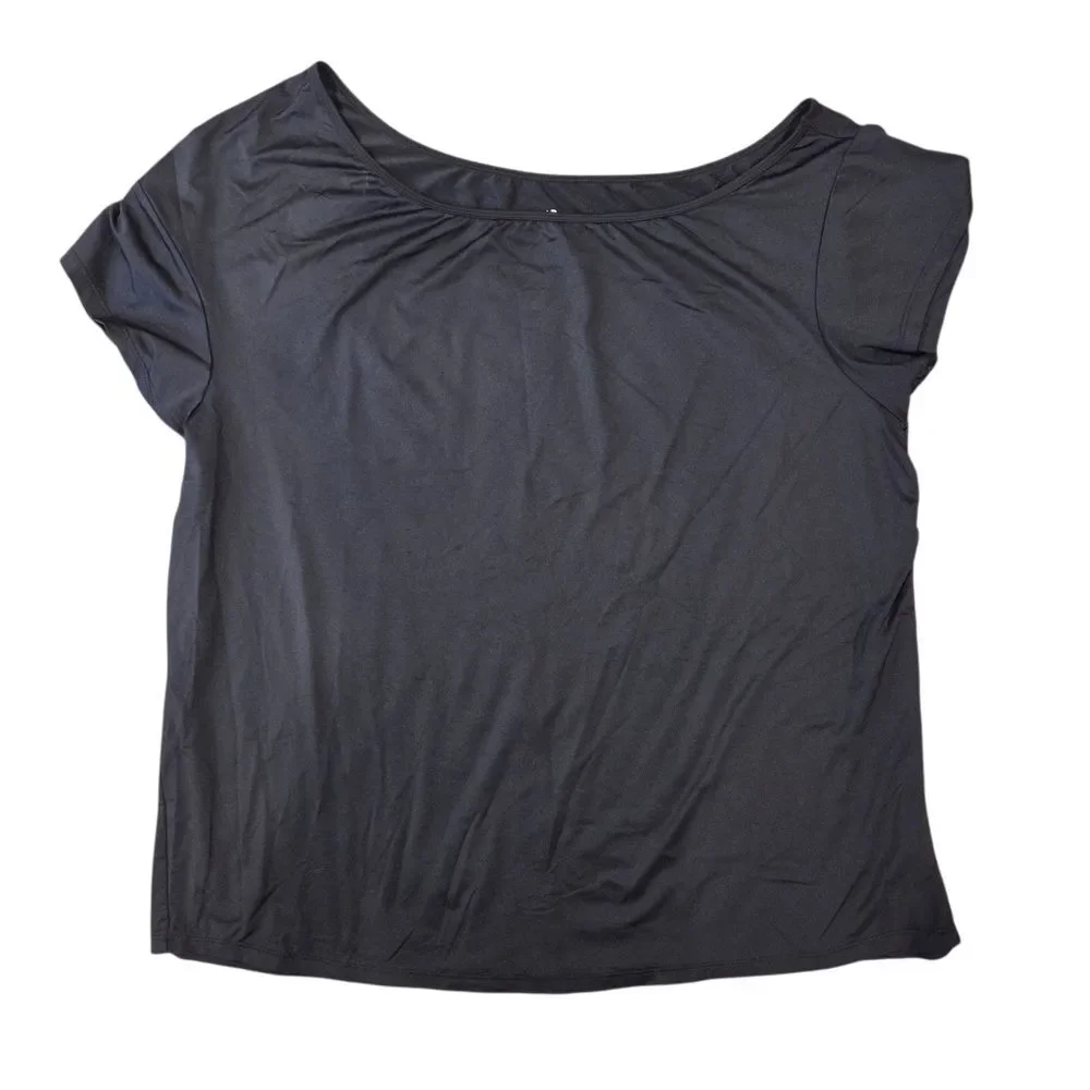 Torrid Black Performance Jersey Off-Shoulder Active Tee Shirt Top 1 (1X)
